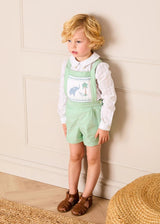 Hampton Stripe Button Detail Long Sleeve Shirt in Green (12mths-3yrs)
