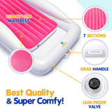 Sleepah Inflatable Toddler Travel Bed Portable Kids Air Mattress Set w Safety Bed Rail Guards for Kids & Toddlers – Set Includes Pump, Carry Case, Pillow