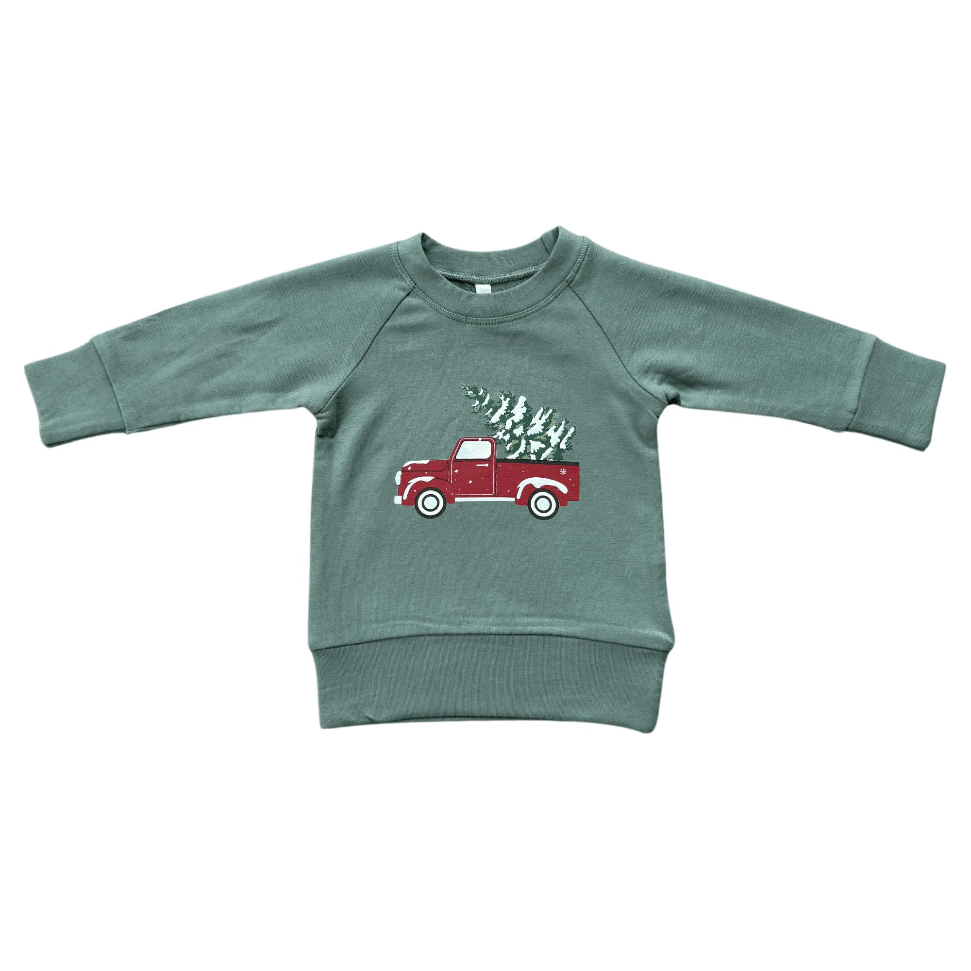 Boys Raglan Sweatshirt in Christmas Truck