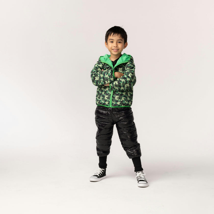 Ryan Reversible Puffer Hood Zipper Down Jacket