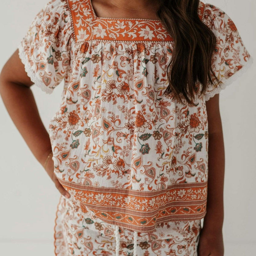 Square Neck Peasant Top