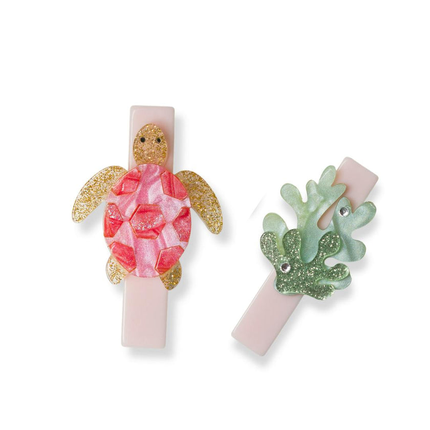Sea Turtle Pink Hair Clips