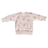 Girls Raglan Sweatshirt in Slate Daisy