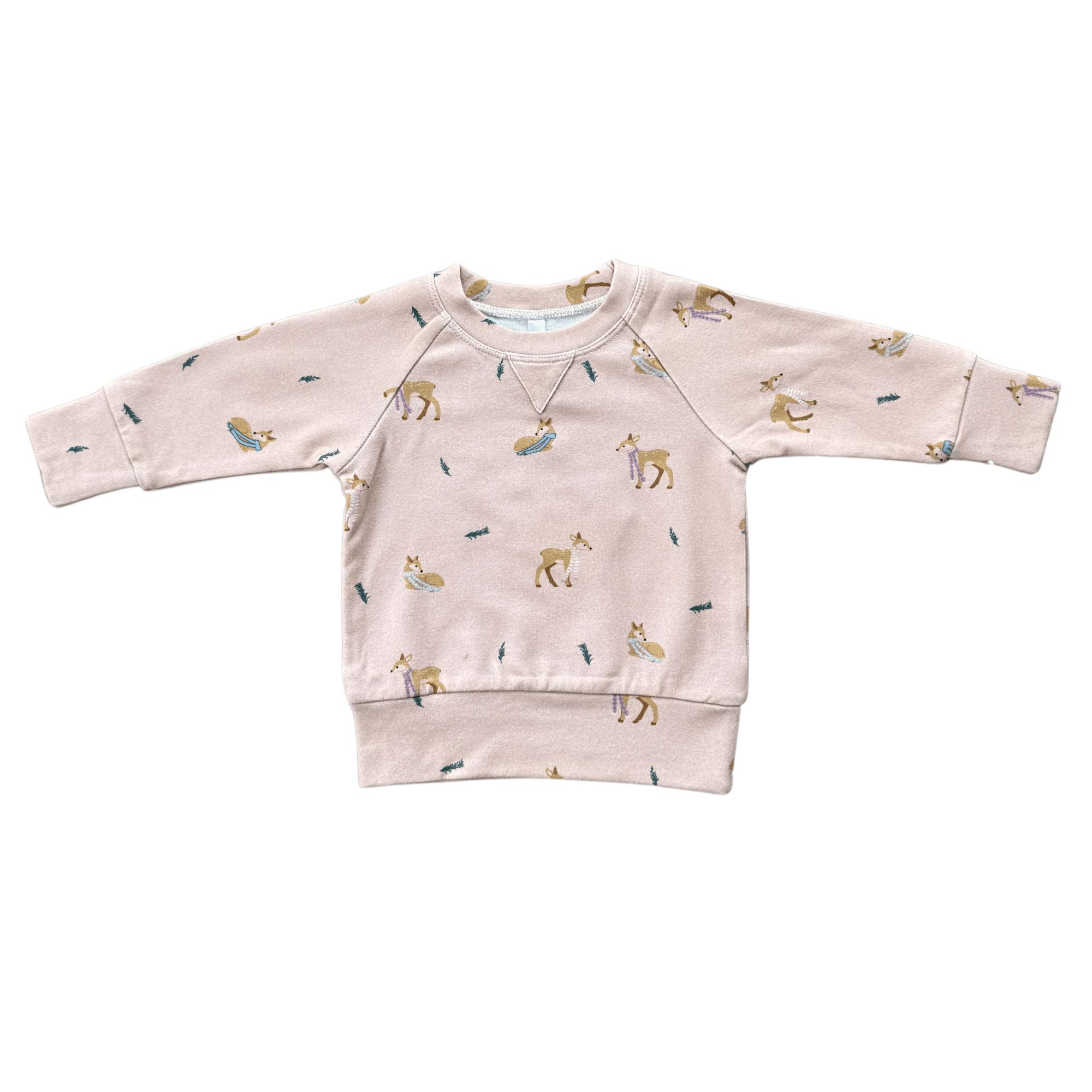 Girls Raglan Sweatshirt in Slate Daisy