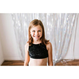 Twinkly Velvet Black Velvet Bra Crop, Black