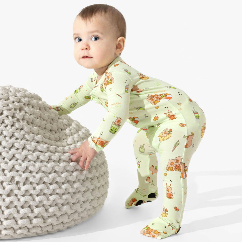 Capybara Boba Bamboo Convertible Footie