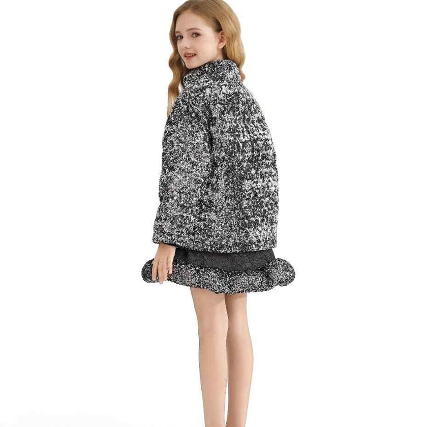 Black Glitter Puffer Jacket