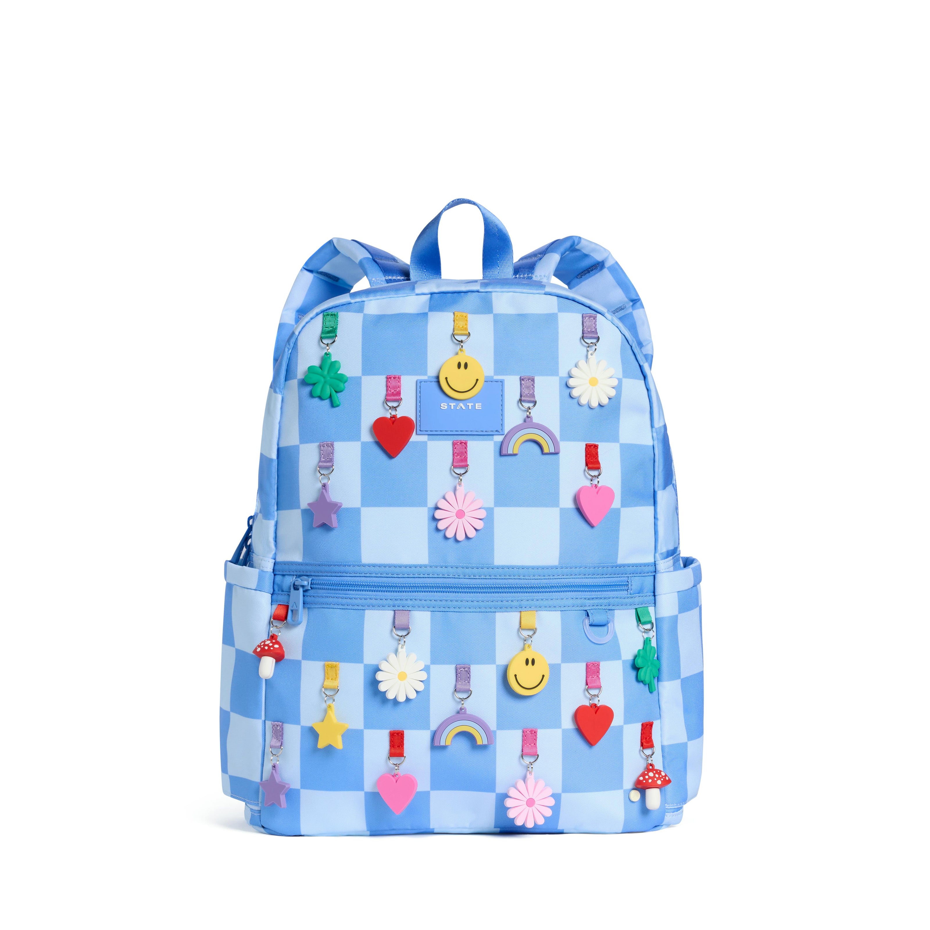 Kane Double Pocket Backpack, Charms Blue Checkerboard