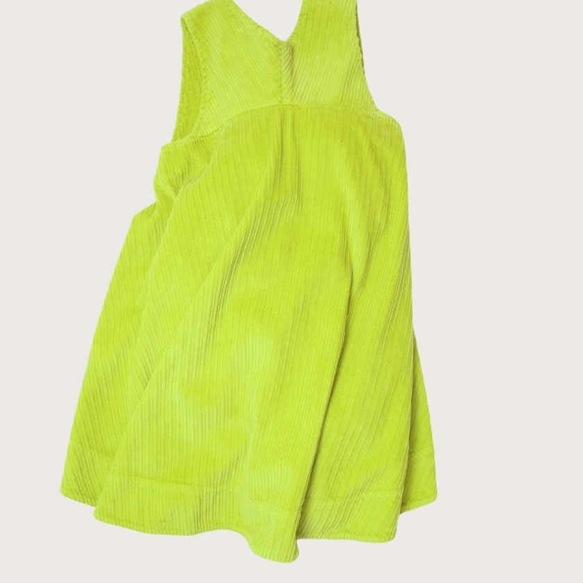 Kids Avery Acid Green Cord Dress