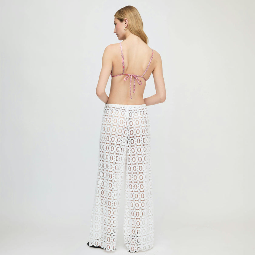 The Kaya Pool Pant - White Broderie
