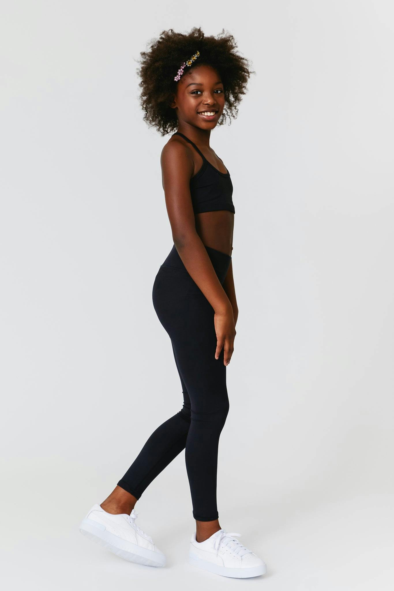Girls Tlc High Rise Elastic-Free Waistband Leggings