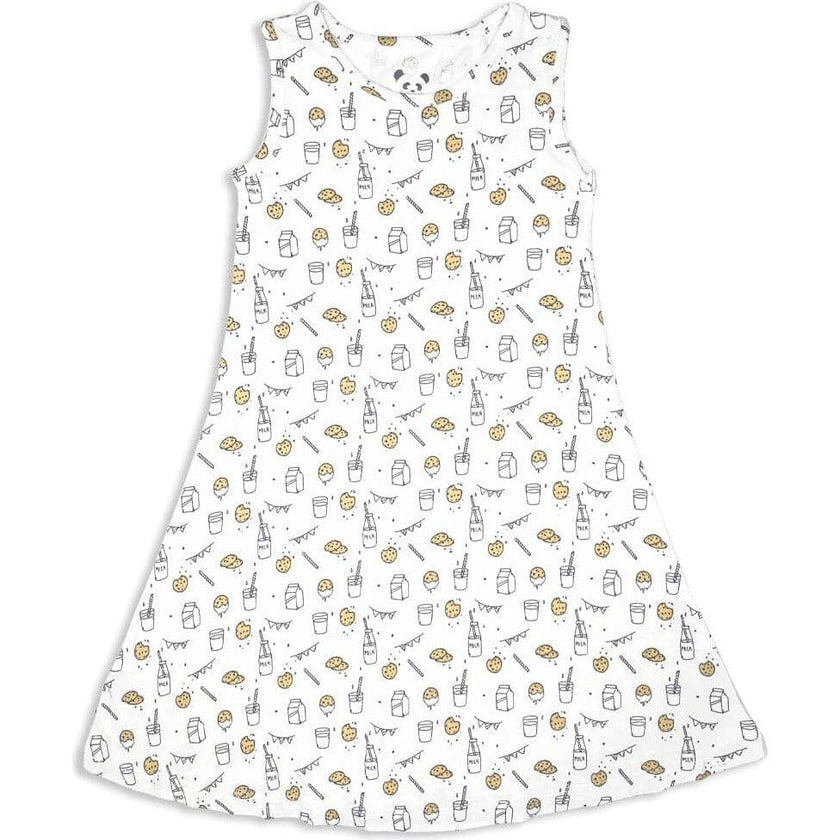 Milk & Cookies White Bamboo Girls' Sleeveless Dress