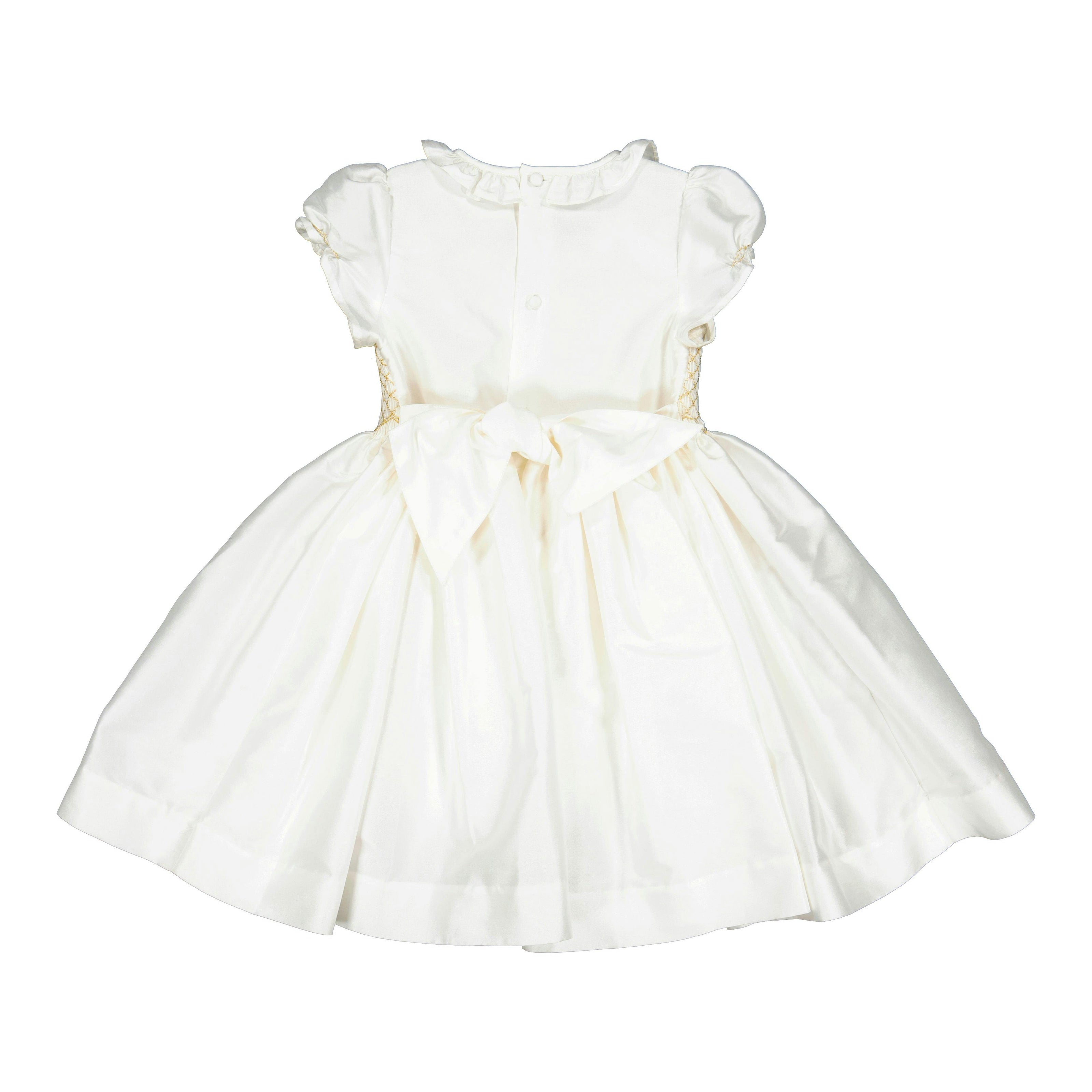 Colombe Gold Silk Ceremony Girl Dress
