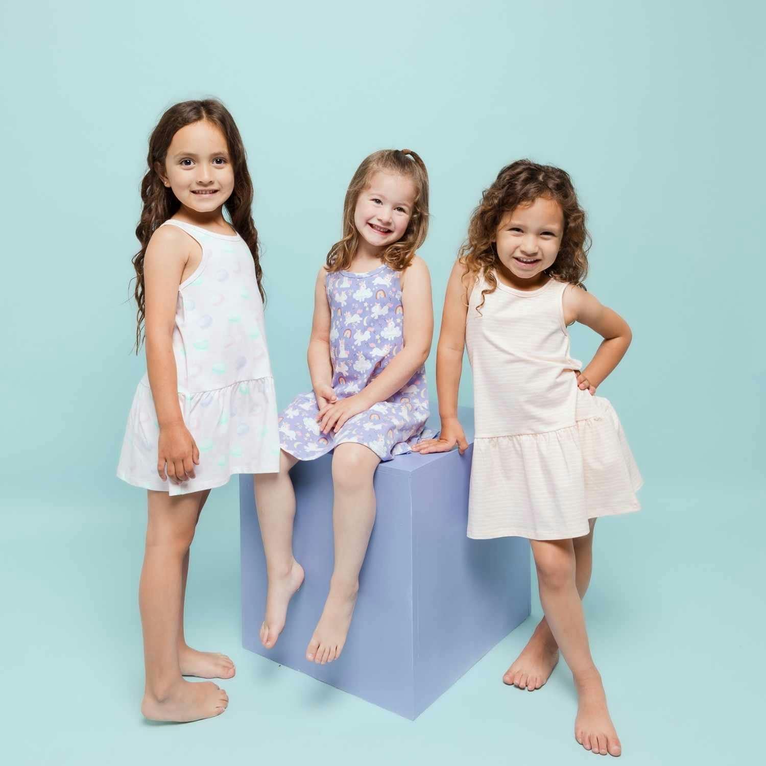 Unicorn Drop Waist Dress with Biker Shorts