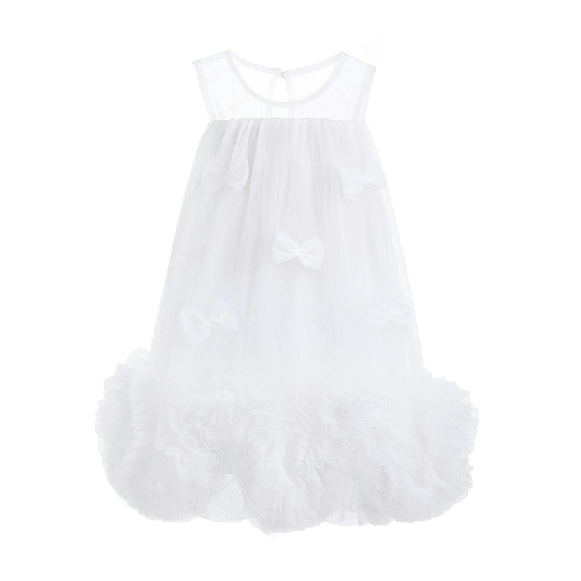 White Mirielle Ribbon Bow Dress