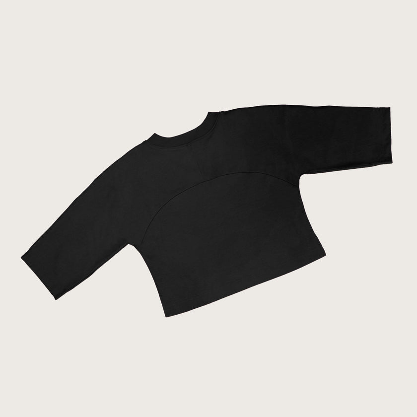 Adult Rory Long Sleeve Black Cotton Rib Tee