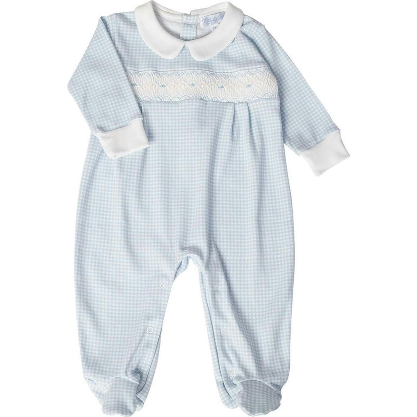 Pink Gingham Smocked Footie