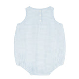 baby powder blue stripe bubble romper