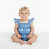 Chloe baby romper sky white embroidery, Sky Blue