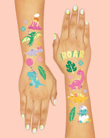 Cute Dino Tats - 40 foil temporary tattoos