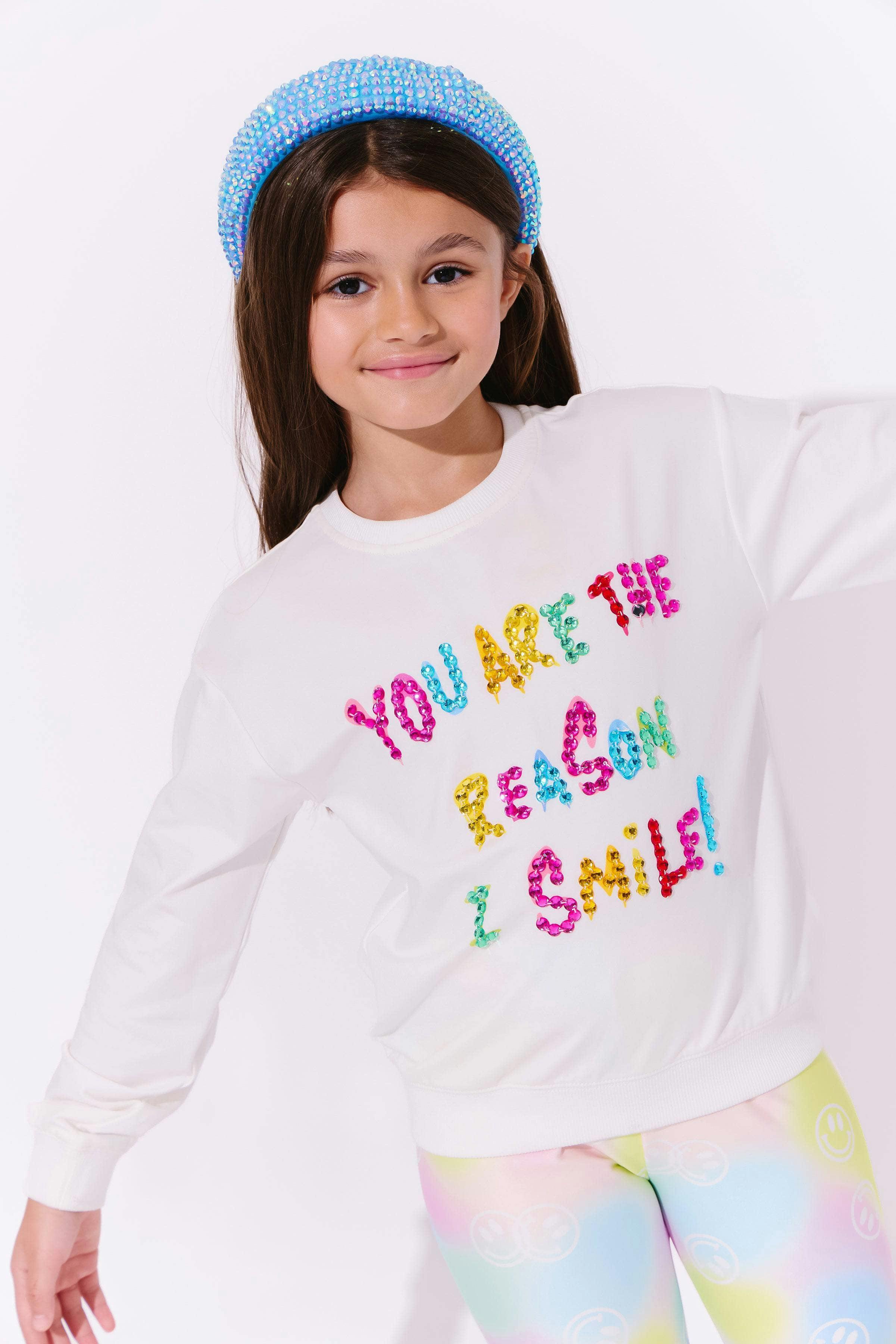 Women’s White You are The Reason I Smile Sweatshirt