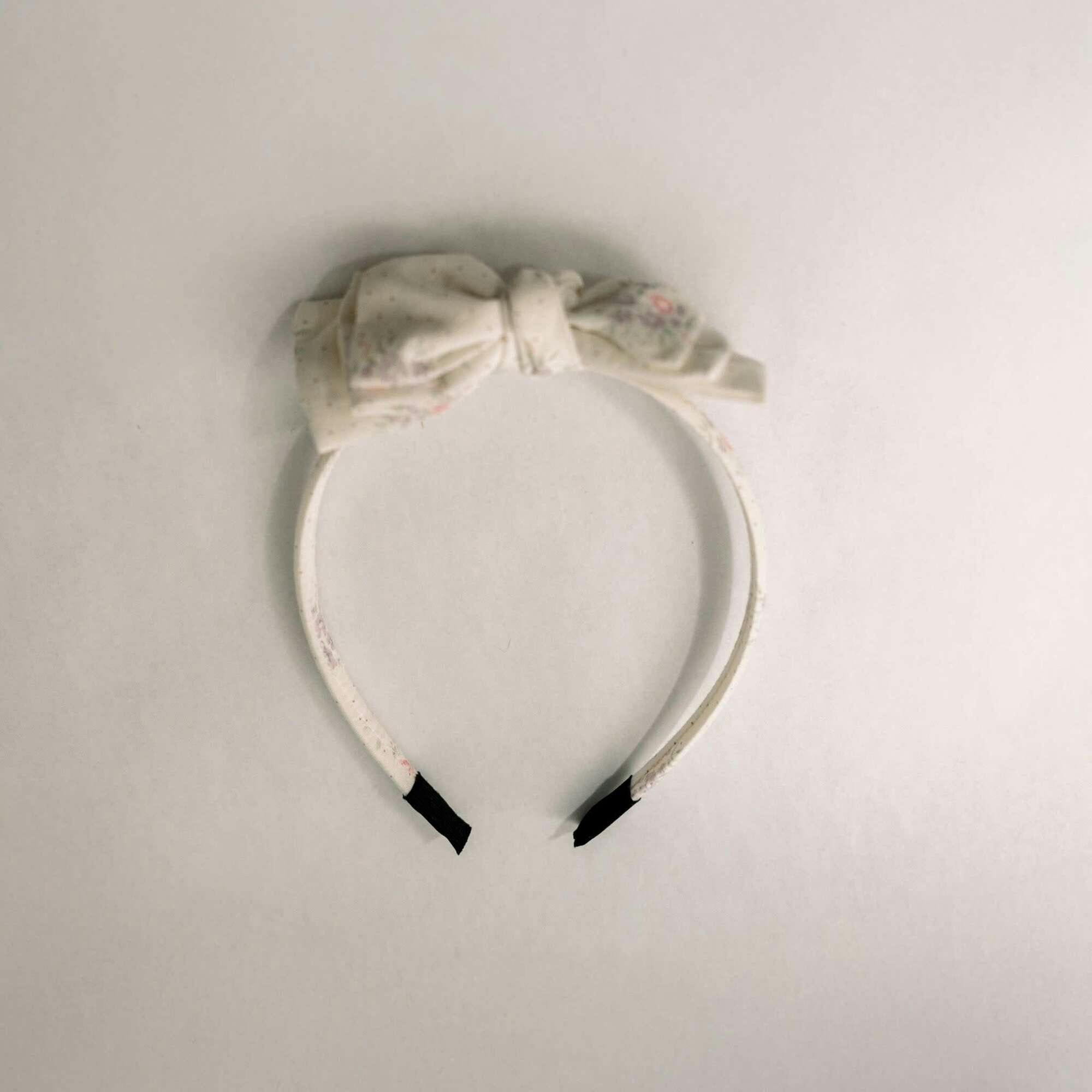 Three Little Bows Headband | Petite Meadow Dots