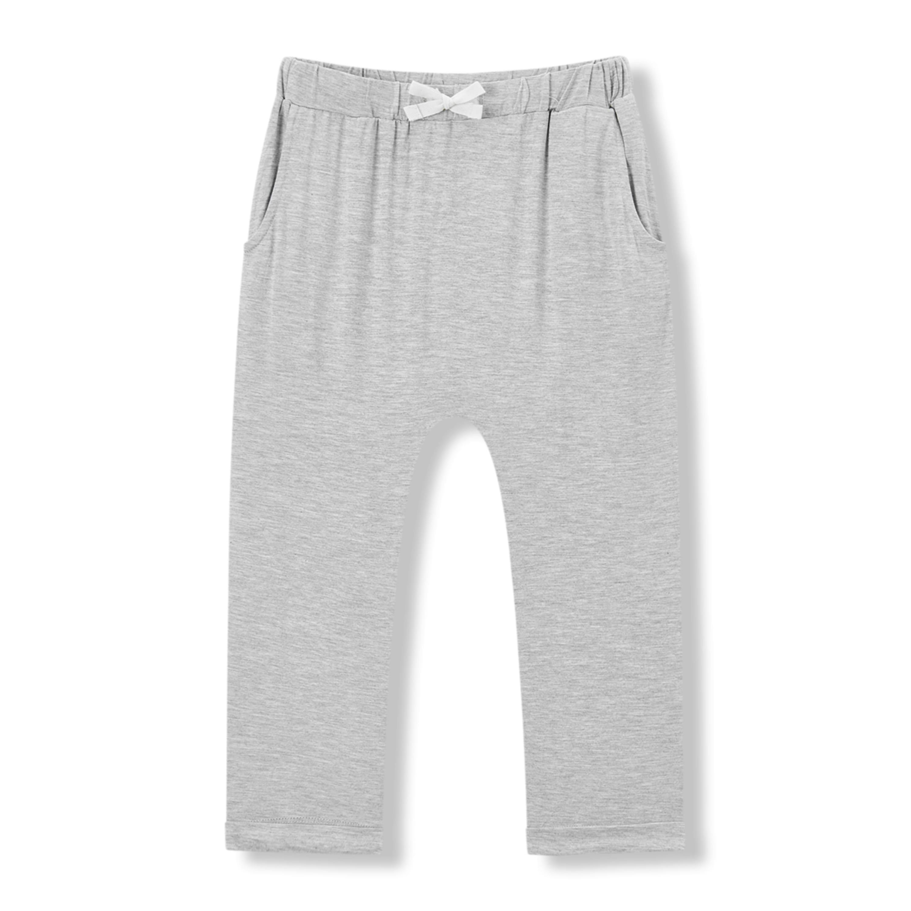 Grey Melange Luxe Solid Jogger Pants