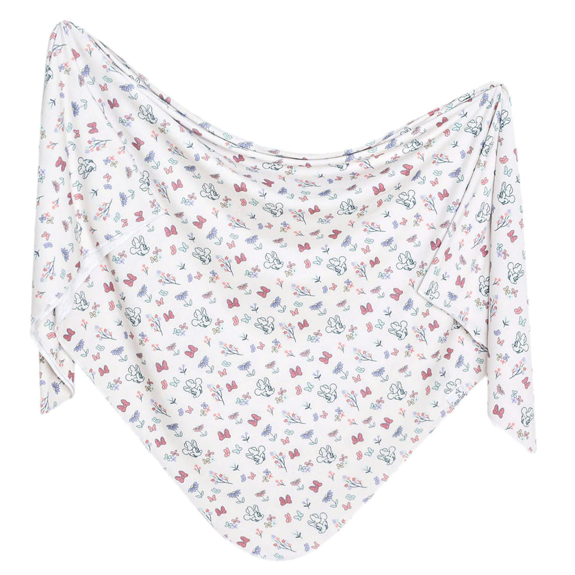 Knit Swaddle Blanket - Minnie Mouse's Bowquet
