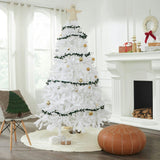 Handmade Christmas Garland and Bunting - Cream Velvet Balls and Felt Mistletoe - 6' Arcadia Home