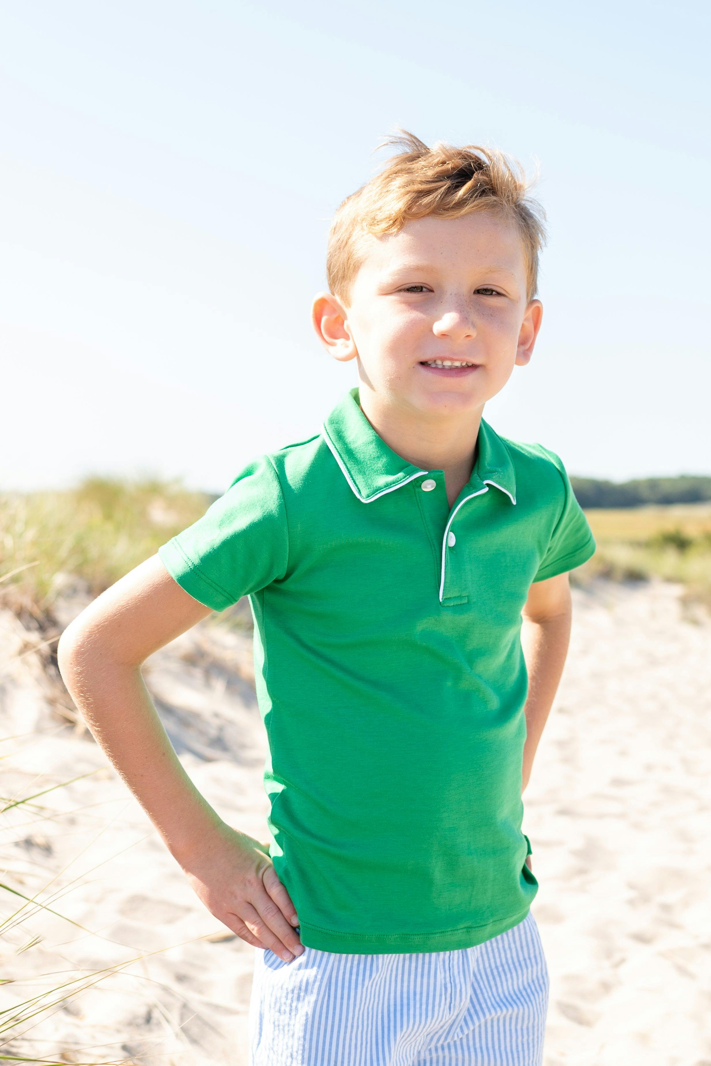 Boys green polo