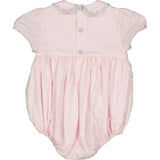 Princess Charlotte Pink Hand-Smocked Bubble Romper