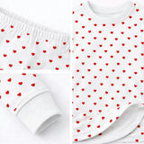Kids and Toddlers Girls Hearts Shorts Sleeve Snug Fitted Soft Pajamas Set