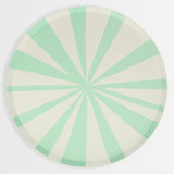 Mint Stripe Dinner Plates