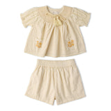 Organic Smocked Top & Shorts Set - Butter Yellow