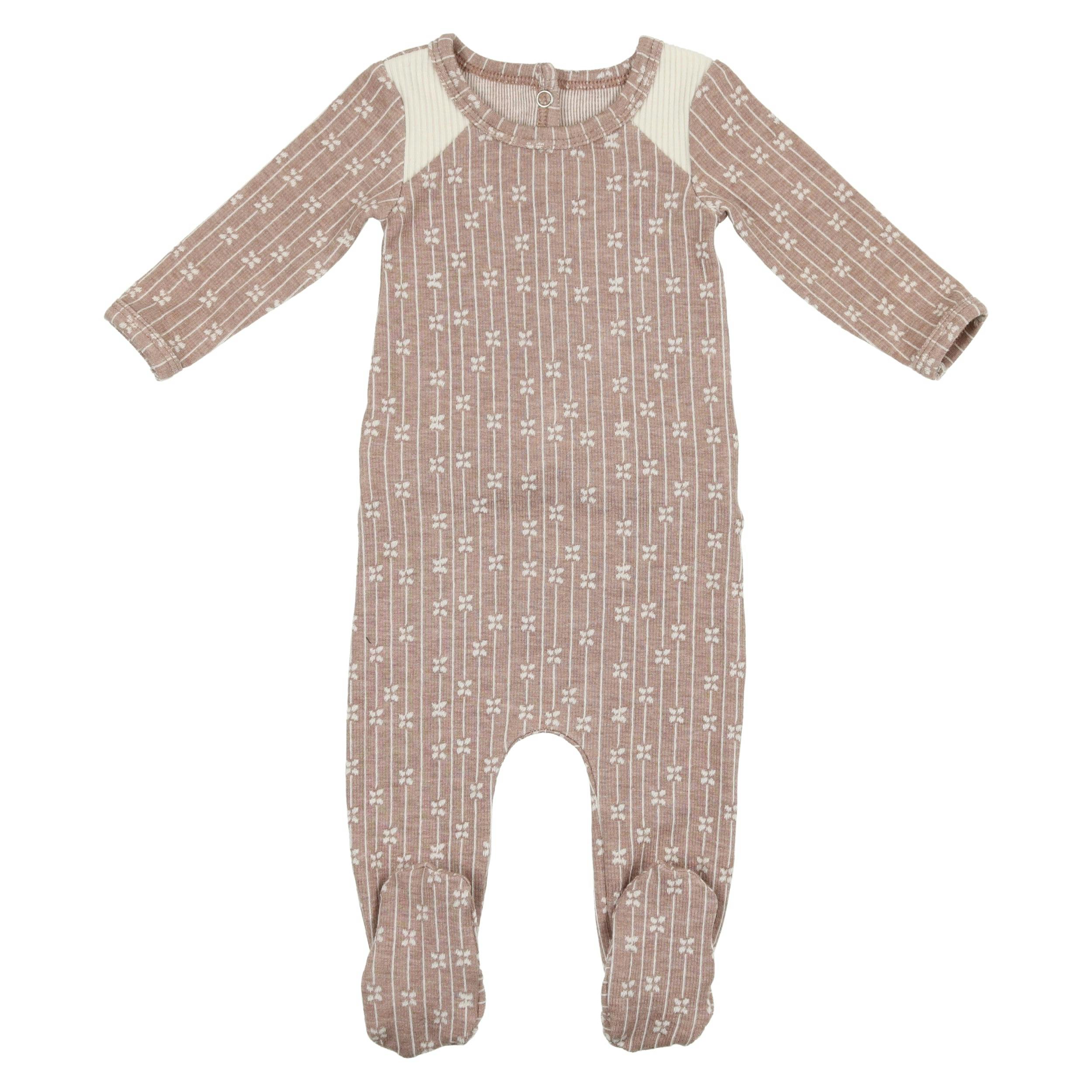 Floral Stripe Footie