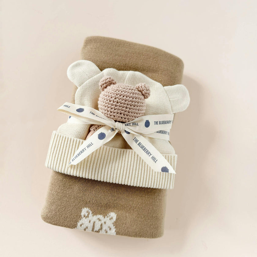 Honey Bear Hat Teether Gift Set