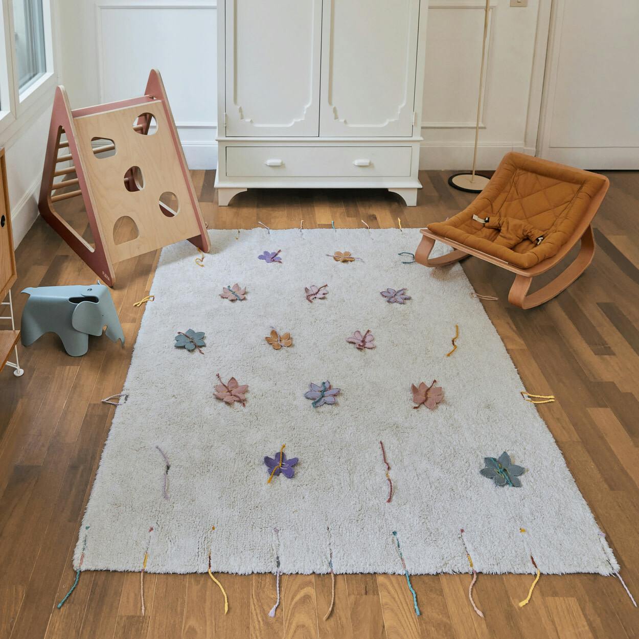 Washable Play Rug Wildflowers 4' x 5' 3