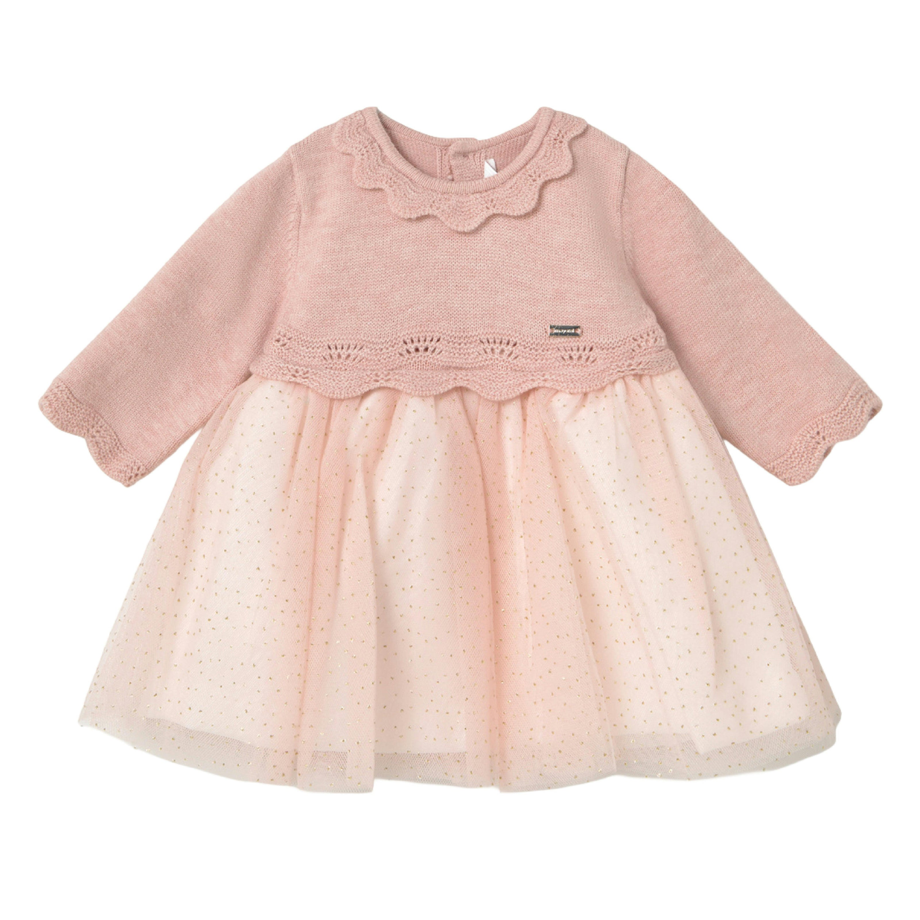 Baby Rose Tricot & Tulle Dress
