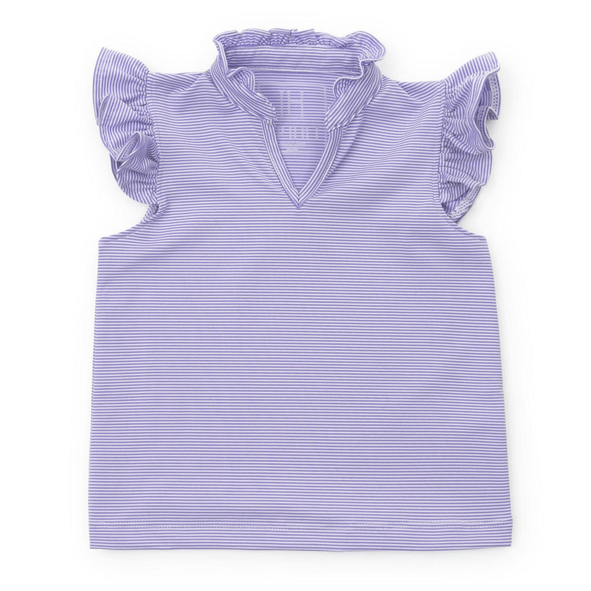 Ellie Girls' Sleeveless Performance Top by LH Sport Purple Stripes (Past Season)