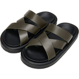 Cove Leather Cross-Over Strap Sandals