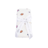 Footballs and Bows - Swaddle Blanket