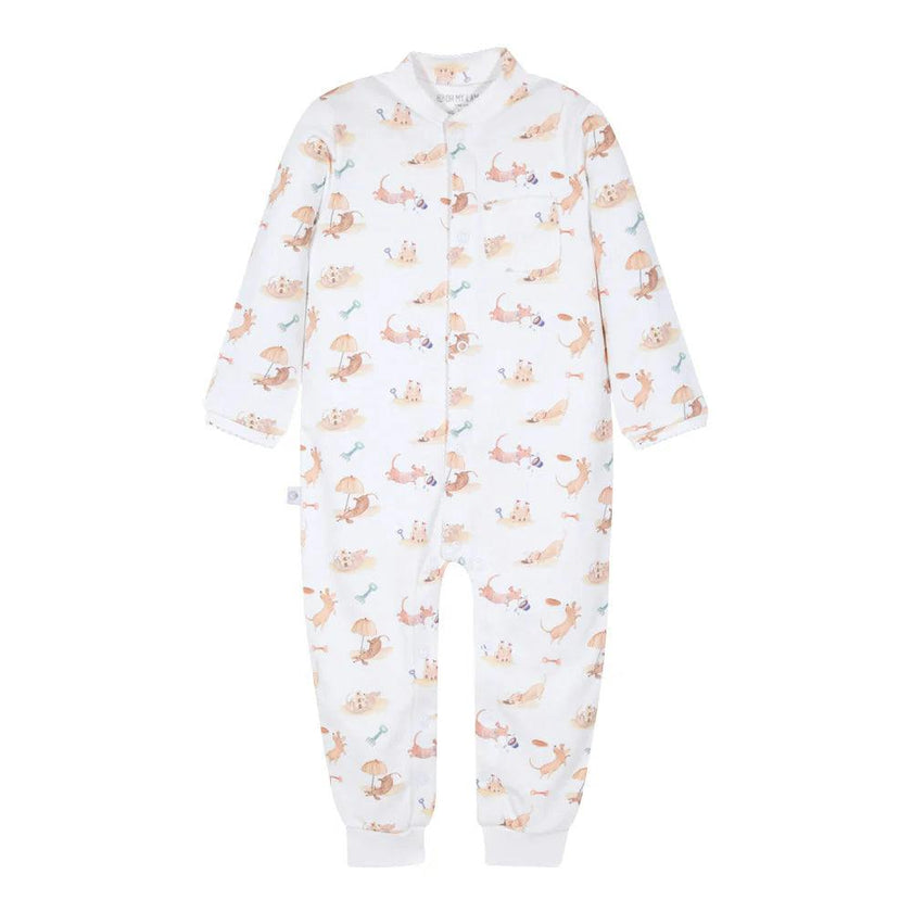 Beach Dogs Pima Cotton Baby One-Piece Pajamas