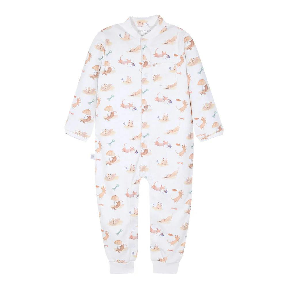 Beach Dogs Pima Cotton Baby One-Piece Pajamas