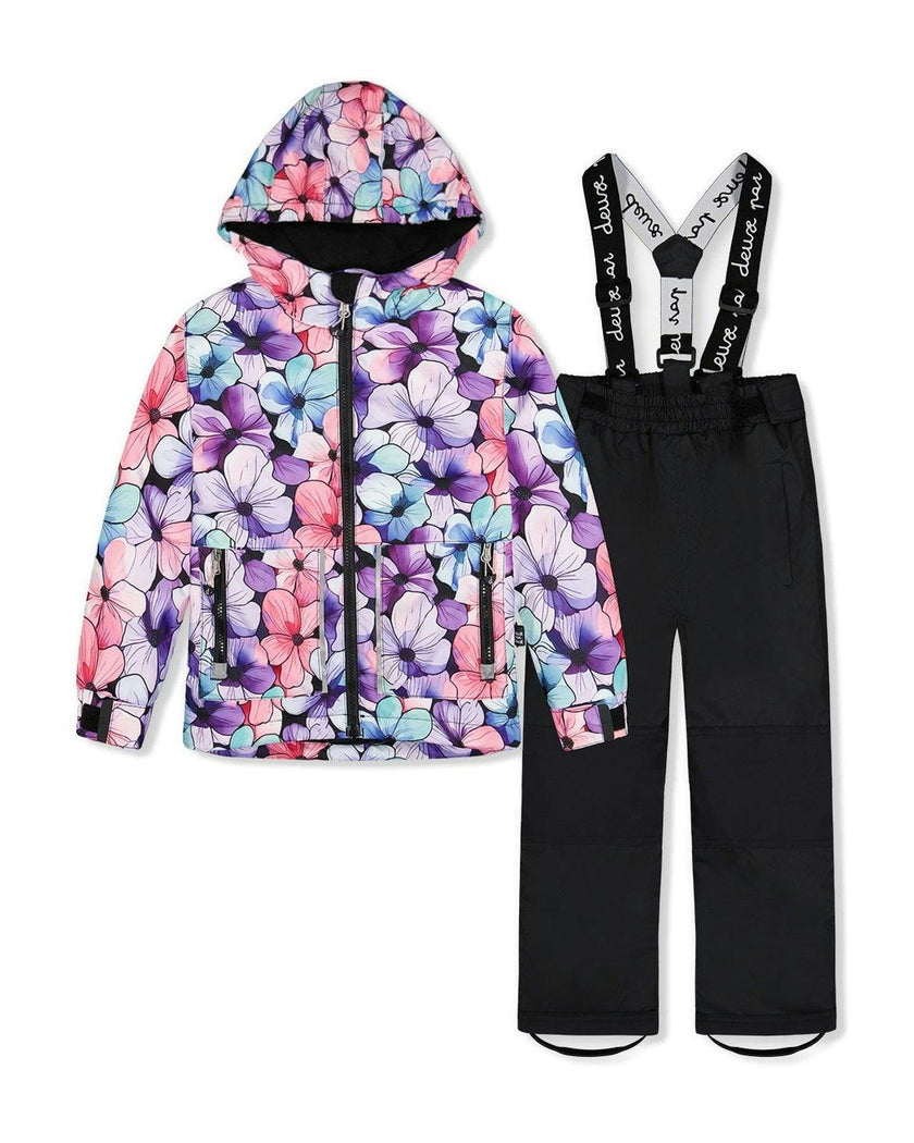 Light Weight Two Piece Chill Snowsuit Purple Floral Print