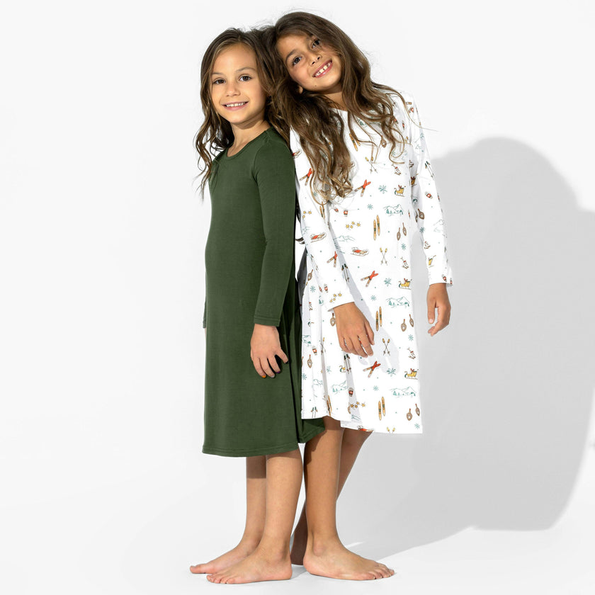 Evergreen Bamboo Girls' Long Sleeve Dress
