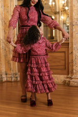 Mini Samantha Dress in Garnet Merry Ditsy