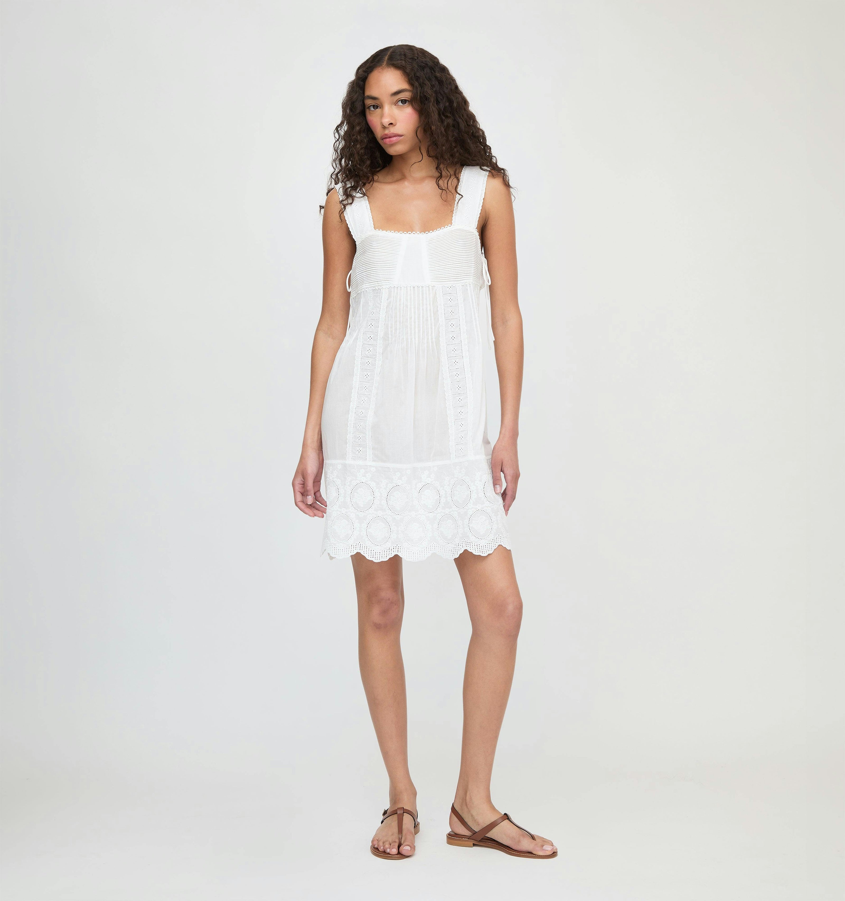 The Lux Mini Nightgown - White Washed Voile