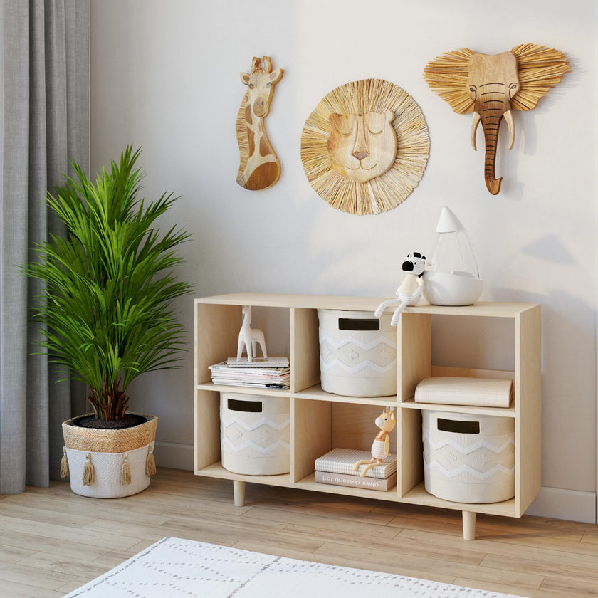 Cotton & Jute Boho Storage Bin