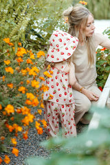 Strawberry Wide Brim Sun Bonnet