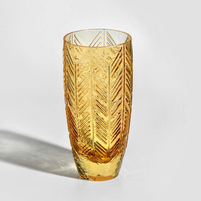 Champagne Glasses ZIG ZAG Set of 6  Amber 11 oz, diam. 2.5", H 5.5"